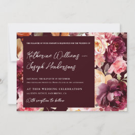 Invitación Boda de detalles de caligrafía de escritura de Bor