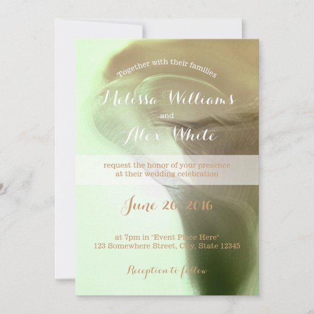 Invitación Boda de detalles de flores románticas (Anverso)