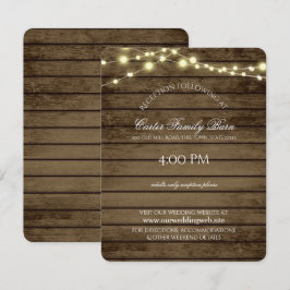Invitación Boda de detalles de luces rusas y madera de pino