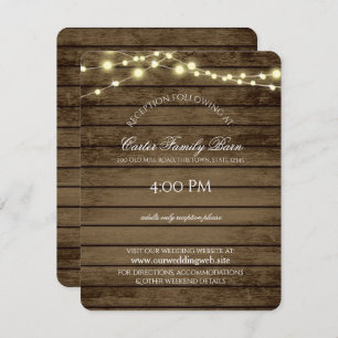 Invitación Boda de detalles de luces rusas y madera de pino