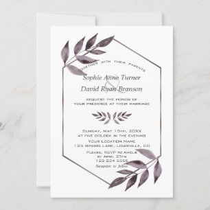 Invitación Boda de diamante de tinta de color de agua minimal
