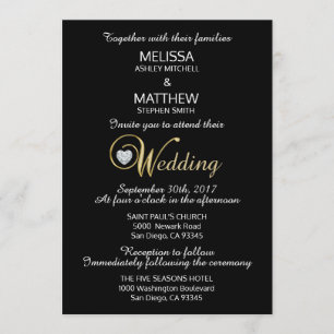 Invitación Boda de diamante negra elegante con clase de