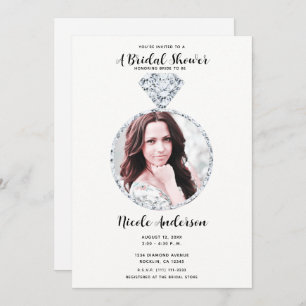 Invitación Boda de diamantes Bling Ring Bridal Shower