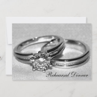 Invitación Boda de diamantes conjunto de anillos ensayo cena