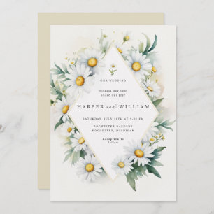 Invitación Boda de diamantes de marea acuarela