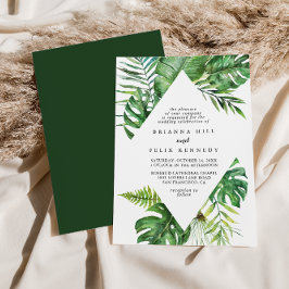 Invitación Boda de diamantes de zonas de verdor tropical de d