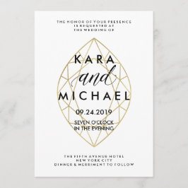 Invitación Boda de diamantes geométricos minimo moderno Faux 