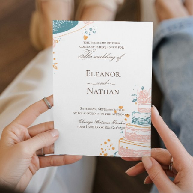 Invitación boda de dibujo manual sofisticado (Subido por el creador)