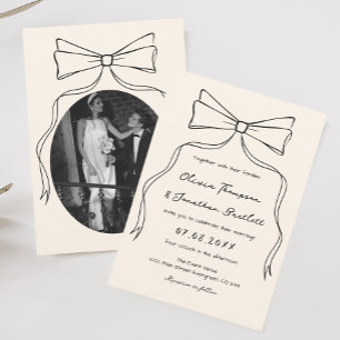 Invitación Boda De Dinero Antiguo Con La Mano Dibujada Con La