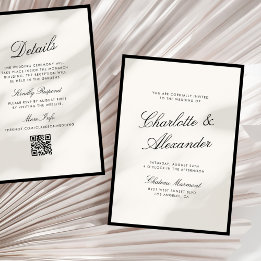 Invitación Boda de dinero antiguo de caligrafía clásica