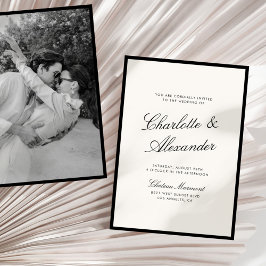 Invitación Boda de dinero antiguo de caligrafía clásica