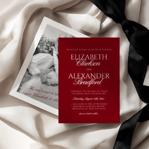Invitación Boda de dinero antiguo rojo Rouge