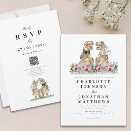 Invitación Boda de Dinosaurios Boho Wildflower