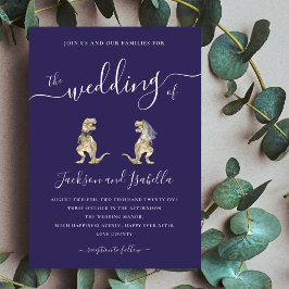 Invitación Boda de Dinosaurios Novia y Novio T-Rex