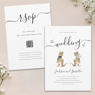 Invitación Boda de Dinosaurios Novia y Novio T-Rex
