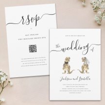 Boda de dinosaurios T-Rex Bride y Groom