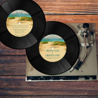 Boda de disco de vinilo costero de playa