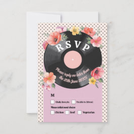 Invitación Boda de discos de música Boda RSVP Floral de los a