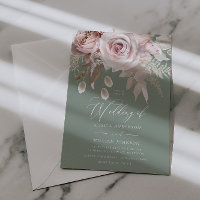 Boda de diseñador de moda Rosa y Salvia