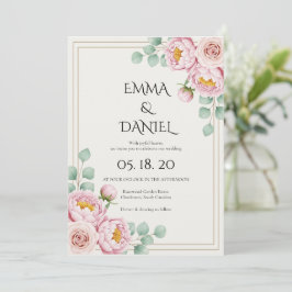 Invitación Boda de diseñador moderno y elegante con rubor ros
