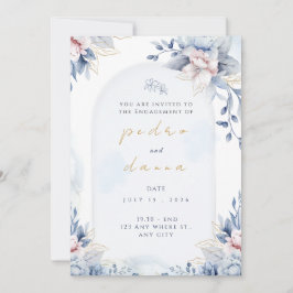 Invitación Boda de diseñador moderno y elegante con tono rosa