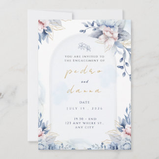 Invitación Boda de diseñador moderno y elegante con tono rosa