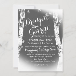Invitación Boda de diseño de árboles Birch Trees de invierno