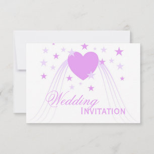Invitación Boda de diseño de corazones morados