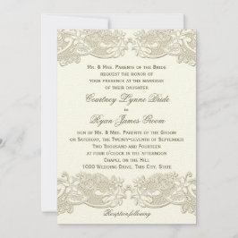 Invitación Boda de diseño de encaje floral de vintage