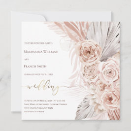 Invitación boda de diseño de flores boho