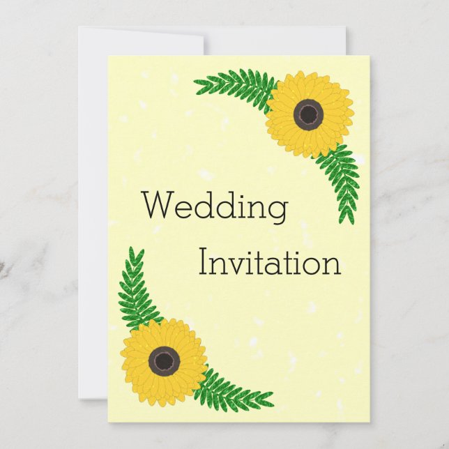 Invitación Boda de diseño de girasol amarillo (Anverso)