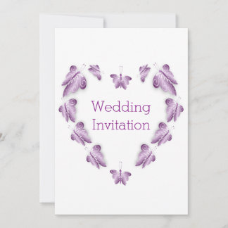 Invitación Boda de diseño de mariposas moradas