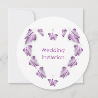 Invitación Boda de diseño de mariposas moradas