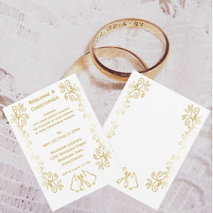 Invitación Boda de diseño de trabajo de gamas de oro