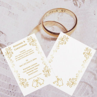 Invitación Boda de diseño de trabajo de gamas de oro
