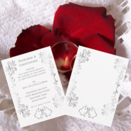 Invitación Boda de diseño de trabajo de gamas plateadas