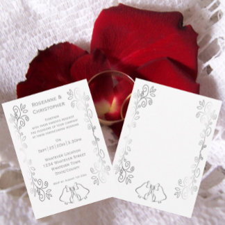 Invitación Boda de diseño de trabajo de gamas plateadas