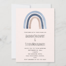Invitación Boda de diseño del boho arcoiris azul y perfumado