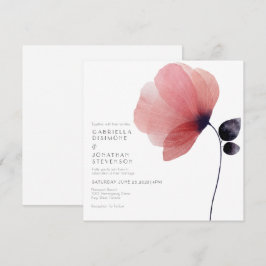 Invitación Boda de disquete de color de agua de Rubor minimal
