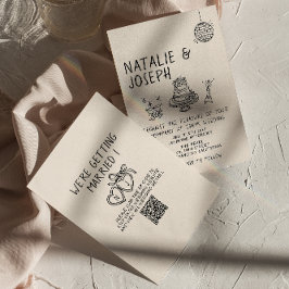 Invitación Boda de diversión con código QR de Cake Quirky Sui