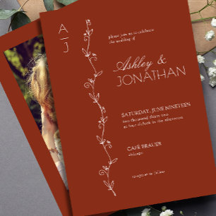 Invitación Boda de divisor botánico moderno fotografia de sec