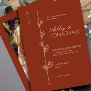Invitación Boda de divisor botánico moderno fotografia de sec