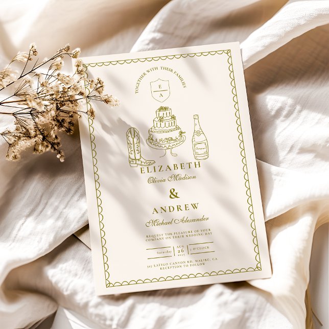 Invitación Boda de Doodle Occidental de Hand Drake (Subido por el creador)