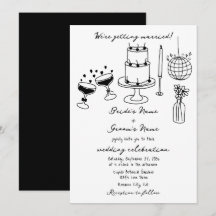 Boda de Doodles de Ilustraciones negros dibujados
