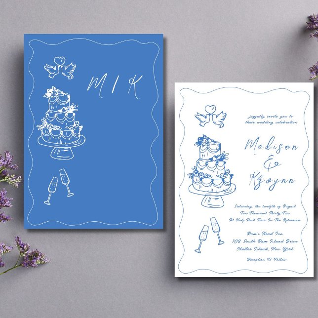Invitación Boda de Doodles dibujados a mano caprichosa (Subido por el creador)