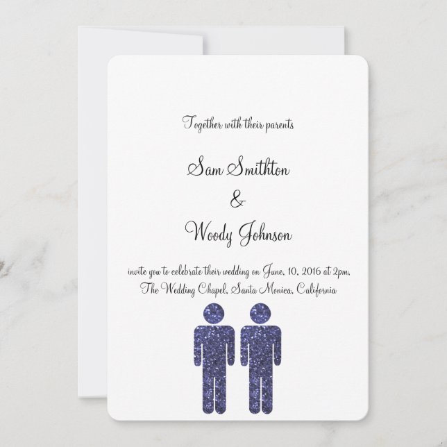 Invitación Boda de dos chicos (Anverso)