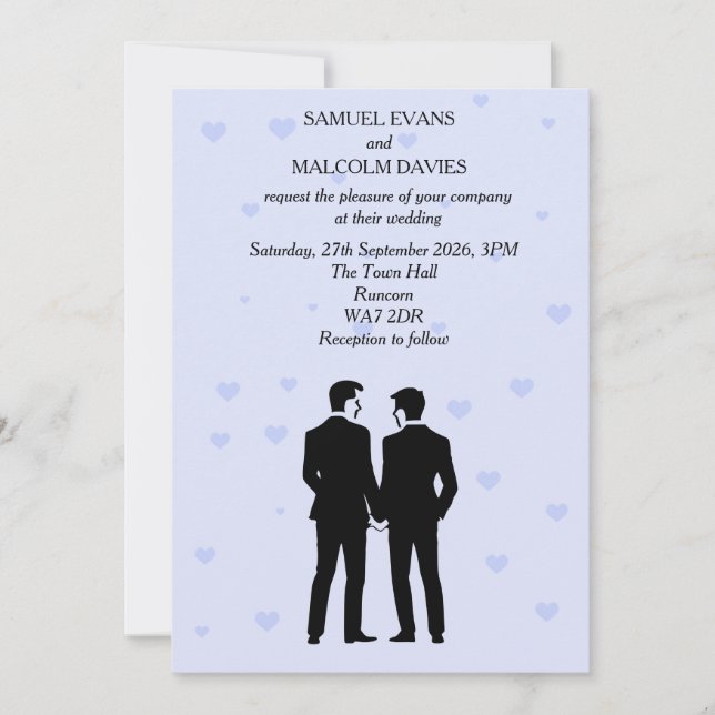 Invitación Boda de dos Grooms (Anverso)