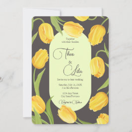Invitación Boda de dos labios y tulipanes