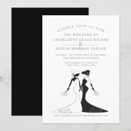 Invitación Boda de dos novias al estilo de los años 40