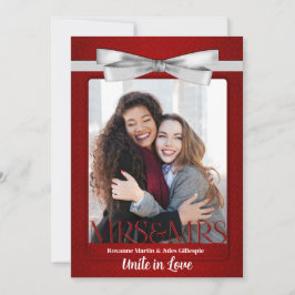 Invitación Boda de dos novias lesbianas rojas